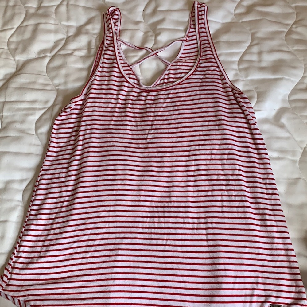 Hollister red&white stripe tank